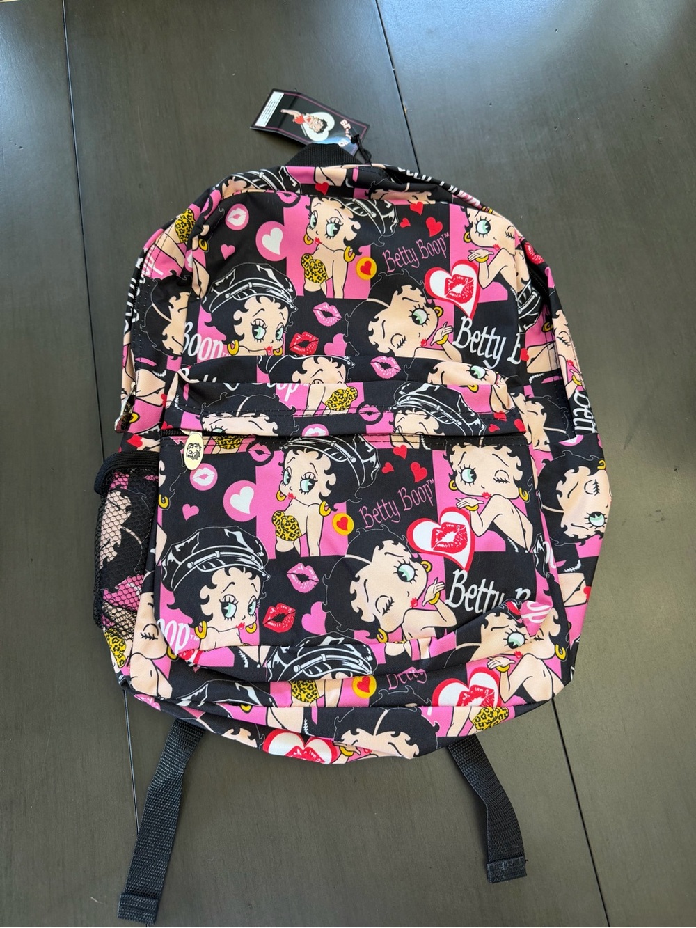 Betty Boop Black & Pink Character Print Backpack